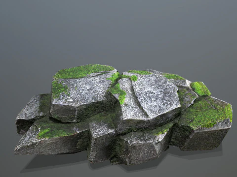 Omszałe skały Model 3D