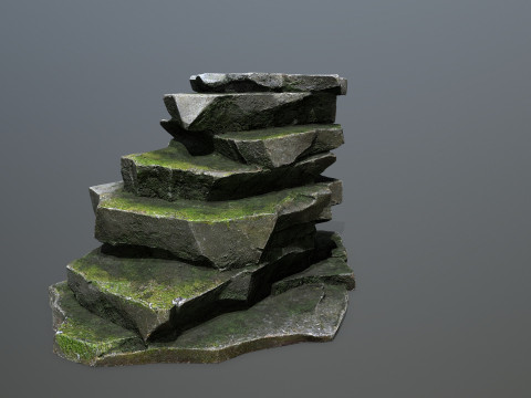 Mossy rocks 3D मॉडल
