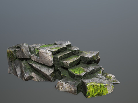 Mossy rocks 3D मॉडल