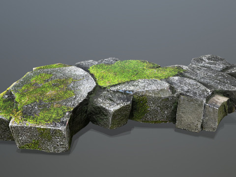 Mossy rocks 3D मॉडल