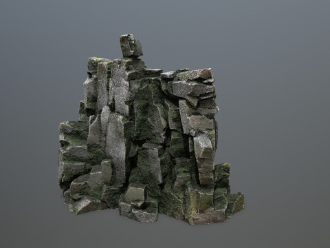 Mossy rocks 3D मॉडल