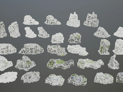 Omszałe skały Model 3D