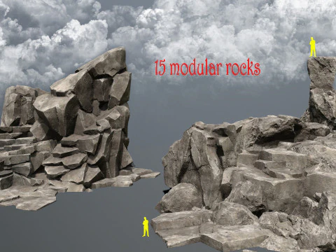 사막의 바위 3D 모델