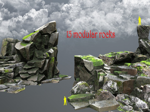 Mossy rocks 3D Model