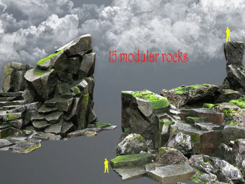 Rocce muschiose Modello 3D