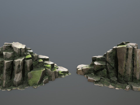 Mossy rocks 3D मॉडल