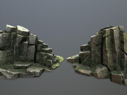 Mossy rocks 3D मॉडल