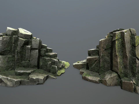 Omszałe skały Model 3D