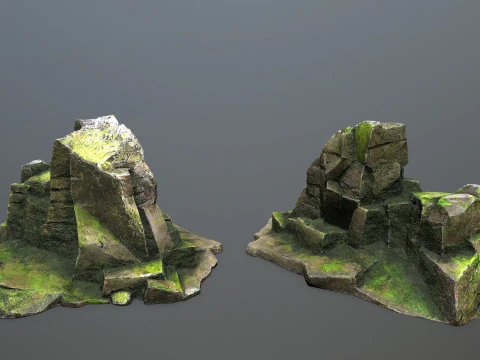 Omszałe skały Model 3D