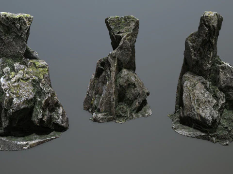 Omszałe skały Model 3D