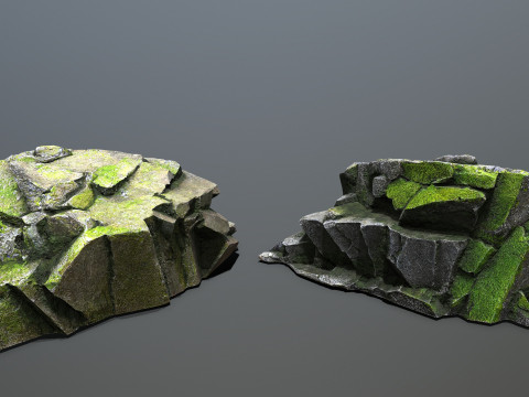 Mossy rocks 3D मॉडल