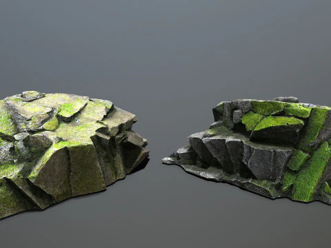 Omszałe skały Model 3D