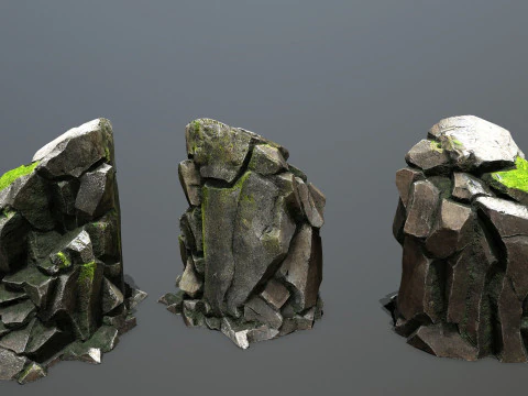 Omszałe skały Model 3D