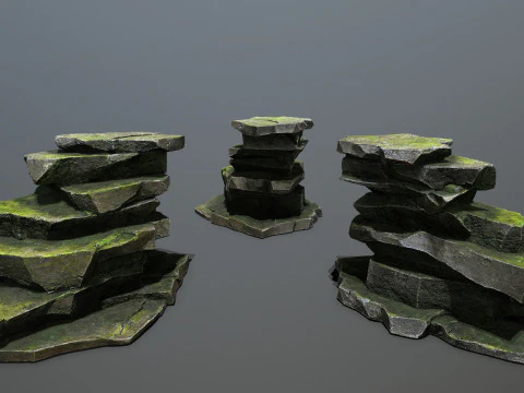 Omszałe skały Model 3D