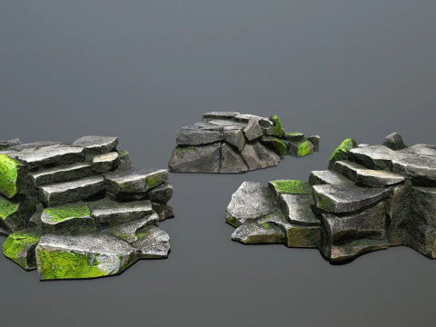 Omszałe skały Model 3D