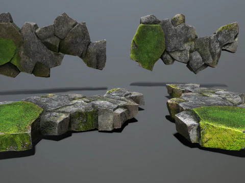 Omszałe skały Model 3D