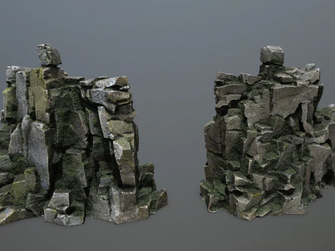 Omszałe skały Model 3D