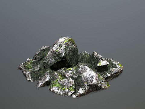 Mossy rocks 3D मॉडल