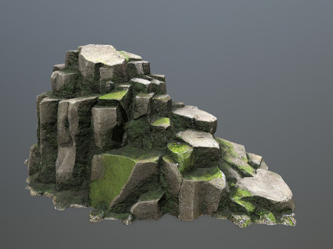 Mossy rocks 3D मॉडल