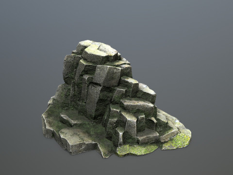 Mossy rocks 3D मॉडल
