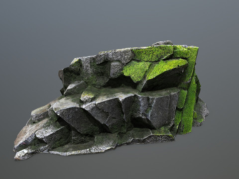 Mossy rocks 3D मॉडल