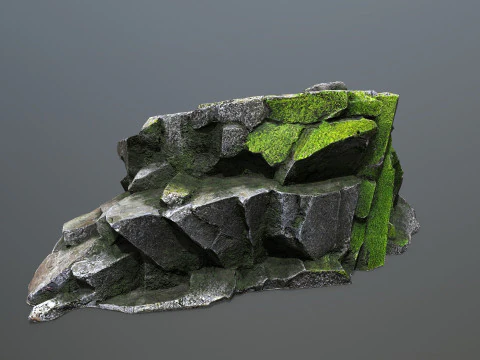 Omszałe skały Model 3D