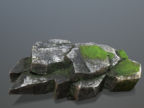 Mossy rocks 3D मॉडल