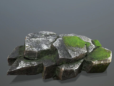 Omszałe skały Model 3D