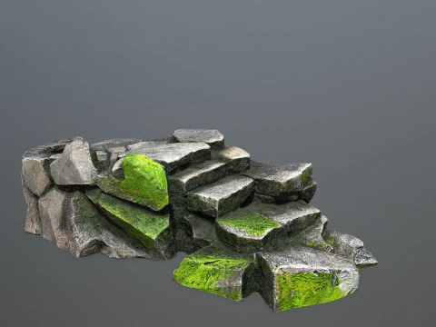 Omszałe skały Model 3D