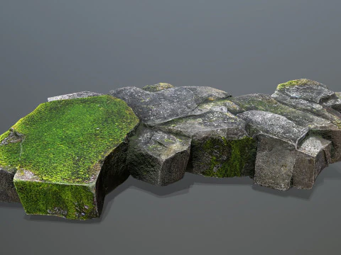 Omszałe skały Model 3D