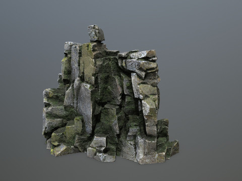 Mossy rocks 3D मॉडल