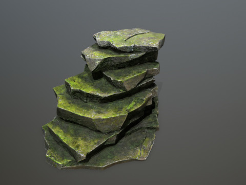Mossy rocks 3D मॉडल