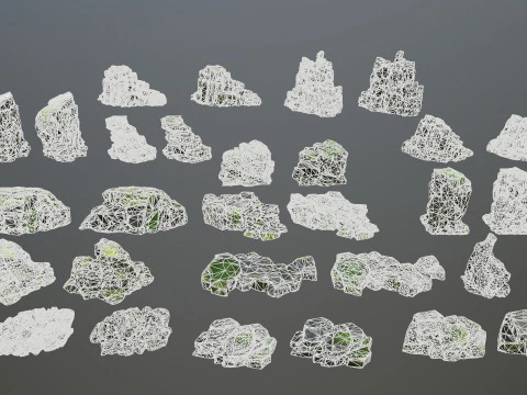 Omszałe skały Model 3D