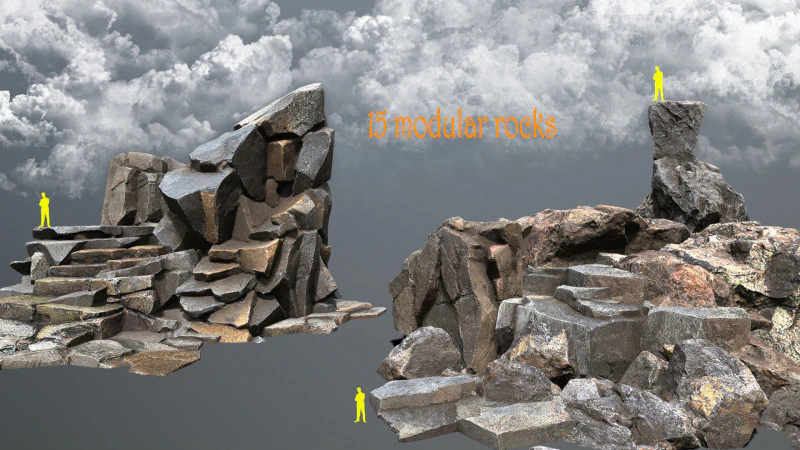 Volcanic rocks 3D Model .c4d .max .obj .3ds .fbx .stl .blend