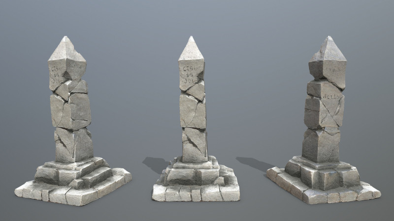 Old pillar 3D Модель .c4d .max .obj .3ds .fbx .stl .blend