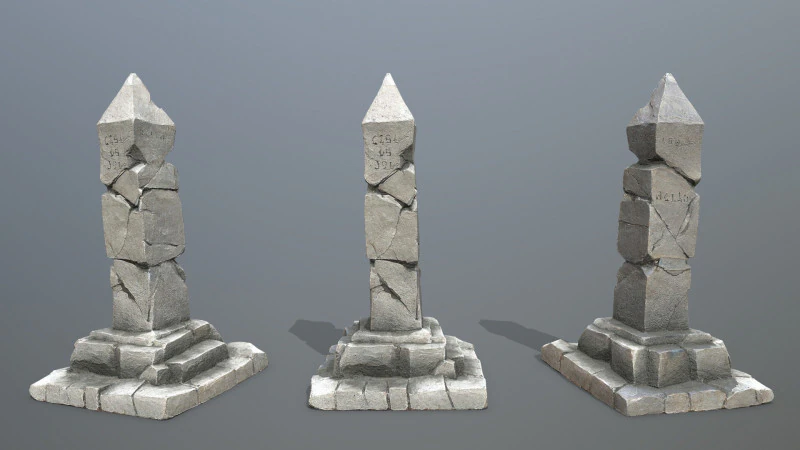 Oude pijler 3D Model .c4d .max .obj .3ds .fbx .stl .blend 