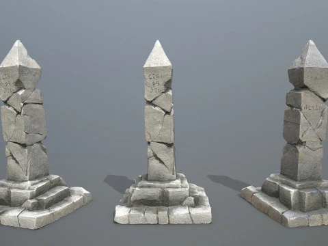 오래된 기둥 3D 모델