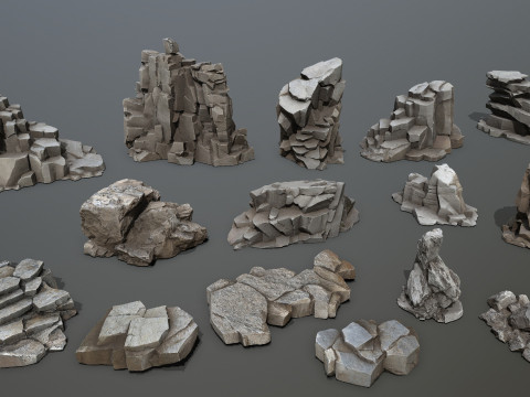 Desert cliff rocks 3D Model