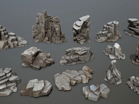 Desert cliff rocks 3D Model