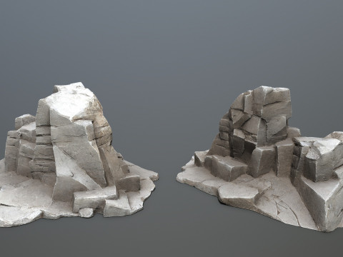 Desert cliff rocks 3D Model