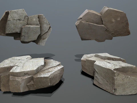 Desert cliff rocks 3D Model