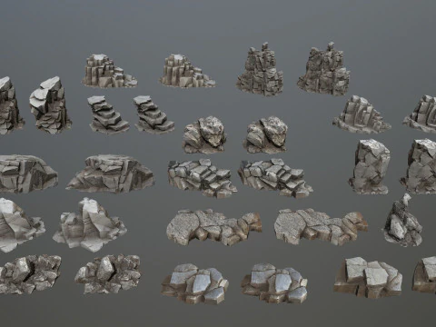 Desert cliff rocks 3D Model