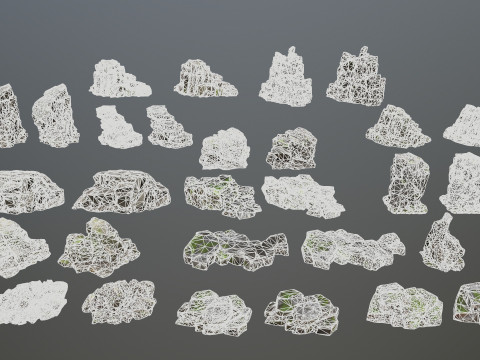 Maya rocks 3D Model