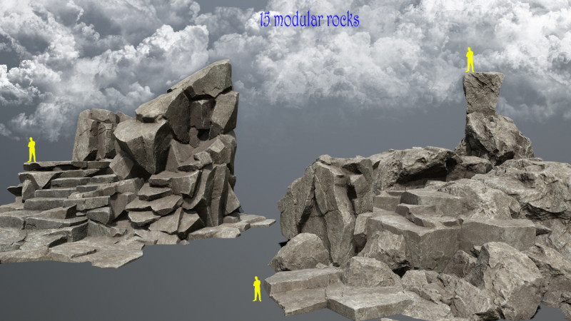 Cliff rocks 3D Model .c4d .max .obj .3ds .fbx .stl .blend 