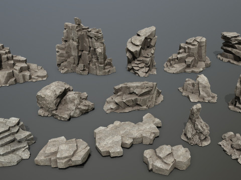 Cliff rocks 3D Model