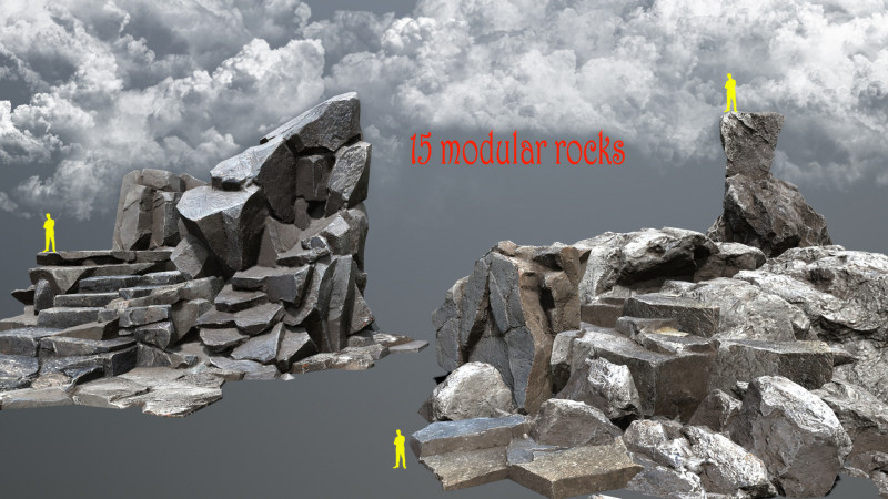 Cliff rocks 3D 模型 .c4d .max .obj .3ds .fbx .stl .blend 