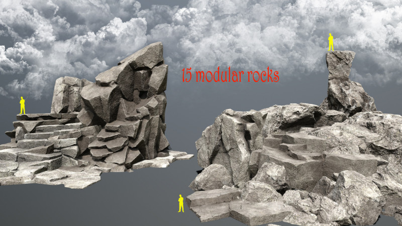 Cliff rocks 3D 모델 .c4d .max .obj .3ds .fbx .stl .blend 