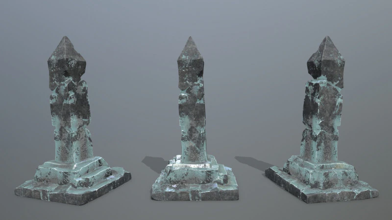 Ice pillar 3D Model .c4d .max .obj .3ds .fbx .stl .blend 