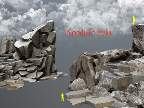 Desert rocks 3D मॉडल