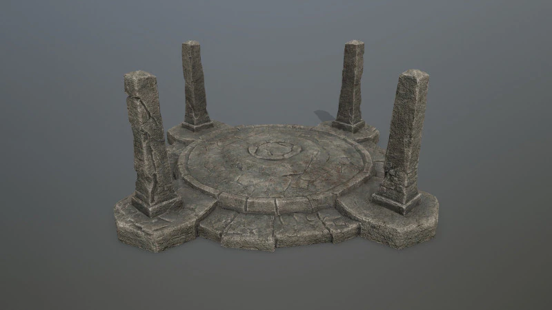 Ruin Gate 3D Model .c4d .max .obj .3ds .fbx .stl .blend 